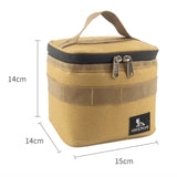 Maxbell Portable Condiments Box Handbag Travel Empty Camping Spice Jars Storage Bag Khaki