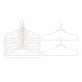Maxbell 10x Coats Racks Trouser Non Slip Clothes Hangers for Cloakroom Nursery White