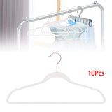 Maxbell 10x Coats Racks Trouser Non Slip Clothes Hangers for Cloakroom Nursery White