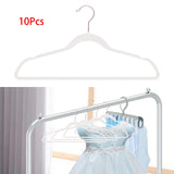 Maxbell 10x Coats Racks Trouser Non Slip Clothes Hangers for Cloakroom Nursery White