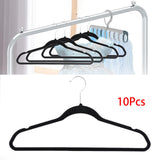 Maxbell 10x Coats Racks Trouser Non Slip Clothes Hangers for Cloakroom Nursery Black