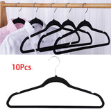 Maxbell 10x Coats Racks Trouser Non Slip Clothes Hangers for Cloakroom Nursery Black