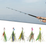 Maxbell Luminous Lifelike Squid Skirt Lure Sea Fishing Tackle Glow Fishing Bait Hook White