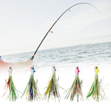 Maxbell Luminous Lifelike Squid Skirt Lure Sea Fishing Tackle Glow Fishing Bait Hook White