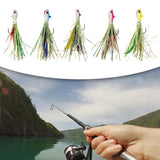 Maxbell Luminous Lifelike Squid Skirt Lure Sea Fishing Tackle Glow Fishing Bait Hook White