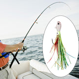 Maxbell Luminous Lifelike Squid Skirt Lure Sea Fishing Tackle Glow Fishing Bait Hook White