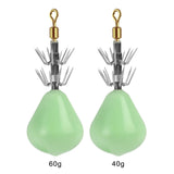 Maxbell Fluorescent Squid Jig Multineedle Baits Glow Squid Jigs Durable for 60g