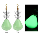 Maxbell Fluorescent Squid Jig Multineedle Baits Glow Squid Jigs Durable for 60g