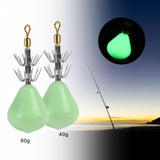 Maxbell Fluorescent Squid Jig Multineedle Baits Glow Squid Jigs Durable for 60g