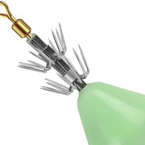 Maxbell Fluorescent Squid Jig Multineedle Baits Glow Squid Jigs Durable for 60g