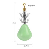 Maxbell Fluorescent Squid Jig Multineedle Baits Glow Squid Jigs Durable for 60g