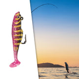 Maxbell Creative Fishing Lure Hook Lifelike Realistic Bait T Tail for Outdoor Pink