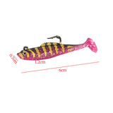 Maxbell Creative Fishing Lure Hook Lifelike Realistic Bait T Tail for Outdoor Pink