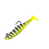 Maxbell Creative Fishing Lure Hook Lifelike Realistic Bait T Tail for Outdoor Yellow