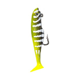 Maxbell Creative Fishing Lure Hook Lifelike Realistic Bait T Tail for Outdoor Yellow