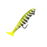 Maxbell Creative Fishing Lure Hook Lifelike Realistic Bait T Tail for Outdoor Yellow