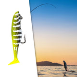 Maxbell Creative Fishing Lure Hook Lifelike Realistic Bait T Tail for Outdoor Yellow