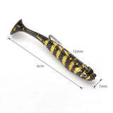 Maxbell Creative Fishing Lure Hook Lifelike Realistic Bait T Tail for Outdoor Black Aureate