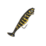 Maxbell Creative Fishing Lure Hook Lifelike Realistic Bait T Tail for Outdoor Black Aureate