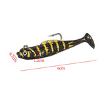 Maxbell Creative Fishing Lure Hook Lifelike Realistic Bait T Tail for Outdoor Black Aureate