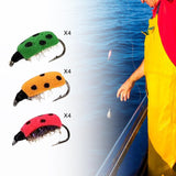Maxbell Lifelike Ladybug Fly Lure Durable Hooks Sturdy for Streams Fishing Outdoor 12 Piece