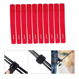 Maxbell 10Pcs Fishing Rod Belt Elastic for Fly Rods Fishing Rod Storage and Carrying Red