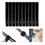 Maxbell 10Pcs Fishing Rod Belt Elastic for Fly Rods Fishing Rod Storage and Carrying Black