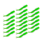 Maxbell 20x Soft Fishing Lures Spiral Tail Baits Set for Saltwater Sea Fishing Green