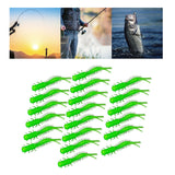 Maxbell 20x Soft Fishing Lures Spiral Tail Baits Set for Saltwater Sea Fishing Green