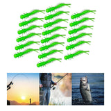 Maxbell 20x Soft Fishing Lures Spiral Tail Baits Set for Saltwater Sea Fishing Green