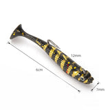 Maxbell 5Pcs Paddle Tail Soft Baits Fishing Lures Kit Diving for Redfish Trout