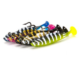 Maxbell 5Pcs Paddle Tail Soft Baits Fishing Lures Kit Diving for Redfish Trout