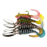 Maxbell 5x Head Soft Fishing Lure Tackle Kit with Box for Redfish Walleye Bass