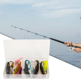 Maxbell 5x Head Soft Fishing Lure Tackle Kit with Box for Redfish Walleye Bass