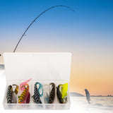 Maxbell 5x Head Soft Fishing Lure Tackle Kit with Box for Redfish Walleye Bass