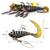 Maxbell 5x Head Soft Fishing Lure Tackle Kit with Box for Redfish Walleye Bass
