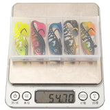 Maxbell 5Pcs Paddle Tail Soft Baits Fishing Lures Kit Mini for Trout Walleye Redfish