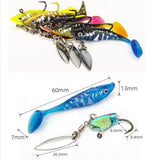 Maxbell 5Pcs Paddle Tail Soft Baits Fishing Lures Kit Mini for Trout Walleye Redfish