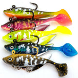 Maxbell 5Pcs Paddle Tail Soft Baits Fishing Lures Kit Mini for Trout Walleye Redfish