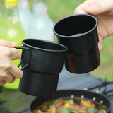 Maxbell Portable Outdoor Tea Coffee Mug Cookware Camping Cup for Fishing Backpacking Non Foldable Handle