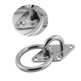 Maxbell Diamond Pad Eye Plate with Ring Heavy Duty for Boat Rigging Training Straps 8mm