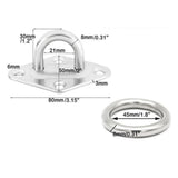 Maxbell Diamond Pad Eye Plate with Ring Heavy Duty for Boat Rigging Training Straps 8mm