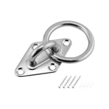 Maxbell Diamond Pad Eye Plate with Ring Heavy Duty for Boat Rigging Training Straps 8mm