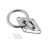 Maxbell Diamond Pad Eye Plate with Ring Heavy Duty for Boat Rigging Training Straps 8mm