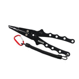 Maxbell Professional Fishing Pliers Line Cutter Hook Remover Multi Tool with Lanyard Black