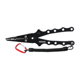 Maxbell Professional Fishing Pliers Line Cutter Hook Remover Multi Tool with Lanyard Black