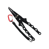 Maxbell Professional Fishing Pliers Line Cutter Hook Remover Multi Tool with Lanyard Black