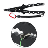Maxbell Professional Fishing Pliers Line Cutter Hook Remover Multi Tool with Lanyard Black