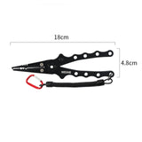 Maxbell Professional Fishing Pliers Line Cutter Hook Remover Multi Tool with Lanyard Black