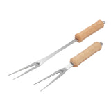 Maxbell Barbecue Fork Wood Handle Kitchen Accessories for Outdoor Party Cooking 2.8cmx40cm